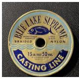 (10 COUNT)VINTAGE 'FISHING LINE' SPOOL LABLES-BLUE