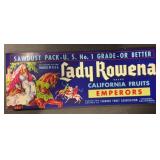 (100 COUNT) VINTAGE CRATE LABEL-LADY ROWENA