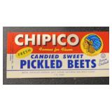 (5 COUNT)VINTAGE JAR LABEL-CHIPCO PICKLED BEETS