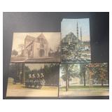 (4)VINTAGE POSTCARDS-ASSORTED/USED & UNUSED