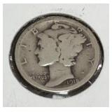 1918 MERCURY DIME (90% SILVER) (GOOD)
