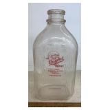 VINTAGE GLASS 'NUGENT FARMS' DAIRY BOTTLE