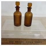 (2)SMALL MEDICINE BOTTLES W/PLASTIC CASE-CHECK OUT