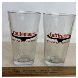 (2)'CATTLEMAN'S ROADHOUSE GLASS TUMBLERS