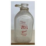 VINTAGE GLASS 'NUGENT FARMS' DAIRY BOTTLE