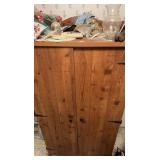 PRESSED BOARD COMPUTER CABINET W/ASSORTED CONTENTS