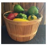 DECOR GLASS FRUIT W/BASKET-CHECK OUT THE PIC