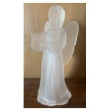 GLASS ANGEL-COULD ADAPT TO A LIGHT W/CORD