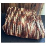 HAND CRAFTED AFGHAN-BROWN/WHITE