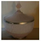 VINTAGE GLASS CANDY DISH W/LID-CHECK OUT THE PIC