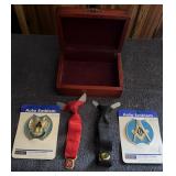 FRATERNITY ITEMS W/WOODEN BOX-CHECK OUT THE PIC