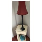 NIGHT STAND & LAMP W/SHADE