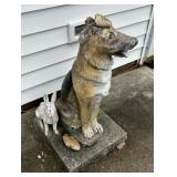 CONCRETE STATUE-DOG/NOT PERFECT & RABBIT/CAST IRON
