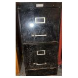 2~DRAWER METAL FILE CABINET W/ASSORTED CONTENTS