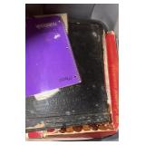 STORAGE (GREY) TOTE W/LID & ASSORTED CONTENTS