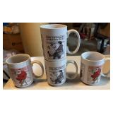 (4)COFFEE CUPS-"NORMAN ROCKWELL"/(2+2)