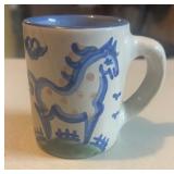 M.A. HADLEY POTTERY-"NOT PERFECT" CUP/HORSE