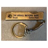 KEY CHAIN-"THE RIDDELL NATIONAL BANK" BRAZIL~