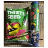 BIRD FEEDER & THISTLE SEED-NEW/CHECK OUT THE PIC