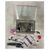 JEWELRY BOX W/CONTENTS-CHECK OUT THE PIC