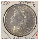 1889 MORGAN SILVER DOLLAR (90% SILVER) (UNC)