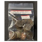 (BAG OF 50) 'REJECT' LINCOLN WHEAT BACK CENTS