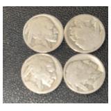 (BAG OF 4) 'NO DATE' BUFFALO NICKELS