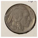 'NICE' 1938-D BUFFALO NICKEL ***LAST YEAR*** (VG)
