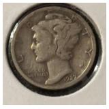 1927 MERUCRY DIME (90% SILVER) (GOOD)