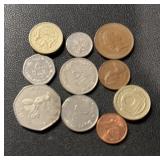 (BAG OF 10) 'DIFFERENT' FOREIGN COINS