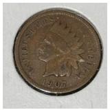 1907 INDIAN HEAD CENT (VG)