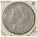 1896 MORGAN SILVER DOLLAR (90% SILVER) (AU)