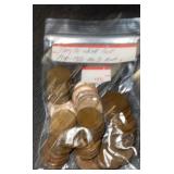 (BAG OF 50) 1940-55 'ALL S-MINTS' LINCOLN WHEAT