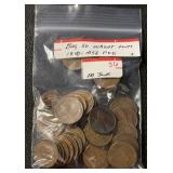 (BAG OF 50) 1940-58-P&D LINCOLN WHEAT BACK CENTS