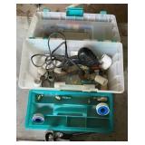 PLASTIC TOOLBOX W/ASSORTED CONTENTS