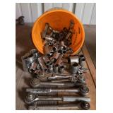 1/4-3/8-1/2 sockets and 3/8 ratchets assorted