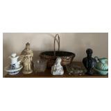 COLLECTIBLES FROM THE HOME W/BASKET-CHECK IT OUT