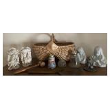 COLLECTIBLES FROM THE HOME W/BASKET-CHECK IT OUT