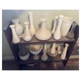 SHELF W/ASSORTED MILK GLASS-CHECK OUT THE PIC