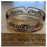 GLASS ASHTRAY-"GOLDEN NUGGET"