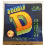 (25 COUNT)VINTAGE CRATE LABEL-"DOUBLE D"