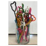 "NOVELTY" PENCILS W/GLASS JAR