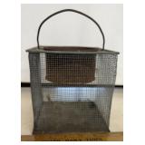 VINTAGE CRICKET BOX/WIRE BASKET
