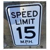 FEDERAL/STATE REGULATORY SIGN-"SPEED LIMIT 15 MPH