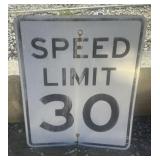 FEDERAL/STATE REGULATORY SIGN-"SPEED LIMIT 30 MPH"