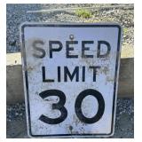 FEDERAL/STATE REGULATORY SIGN-"SPEED LIMIT 30 MPH"