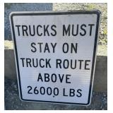 FEDERAL/STATE REGULATORY SIGN-"TRUCK TRAFFIC RULE"