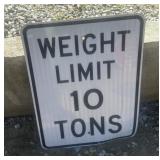 FEDERAL/STATE REGULATORY SIGN-"WEIGHT LIMIT~10TON"