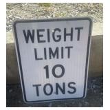 FEDERAL/STATE REGULATORY SIGN-"WEIGHT LIMIT~10TON"