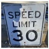 FEDERAL/STATE REGULATORY SIGN-"SPEED LIMIT 30 MPH"